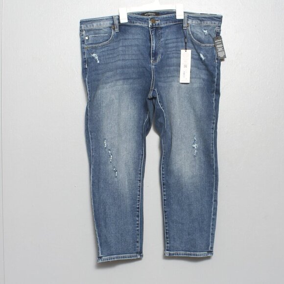 Liverpool Kennedy Crop straight leg NWT distressed soft denim jeans stitch fix - Picture 5 of 16